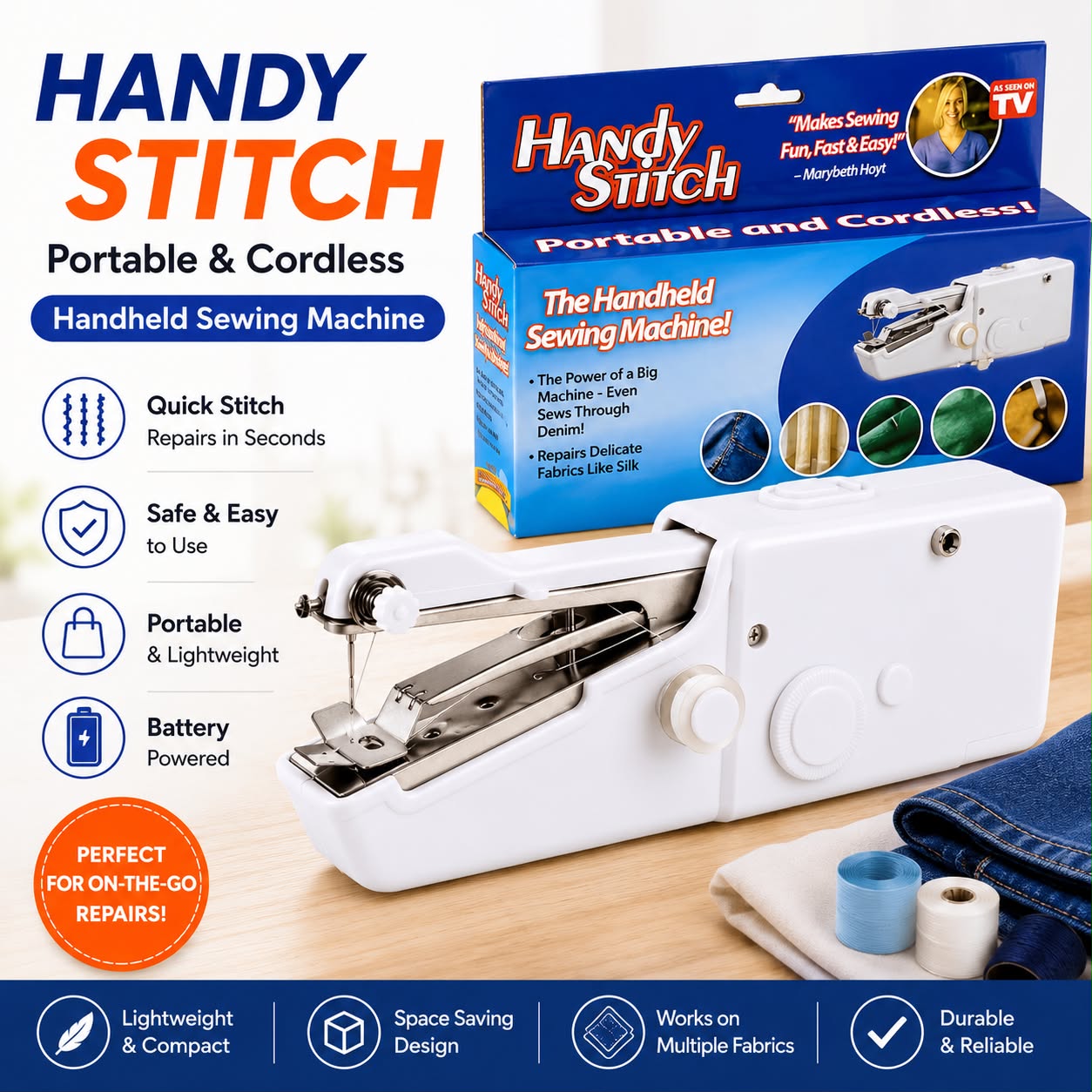 Portable Stitch Machine – Handheld Mini Sewing Machine for Quick Repairs & DIY Projects